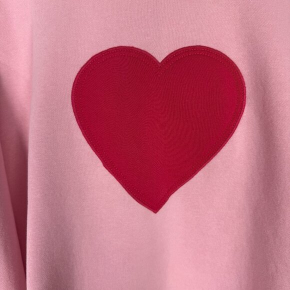NWT LOFT Heart Relaxed Fit Terry Hoodie Sweatshirt Pink Size XL NEW - Picture 7 of 14